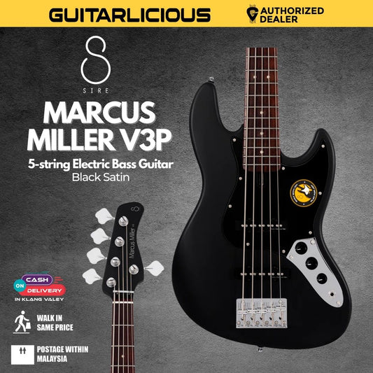 Sire Marcus Miller V3P 5-String Bass Guitar -  Black Satin