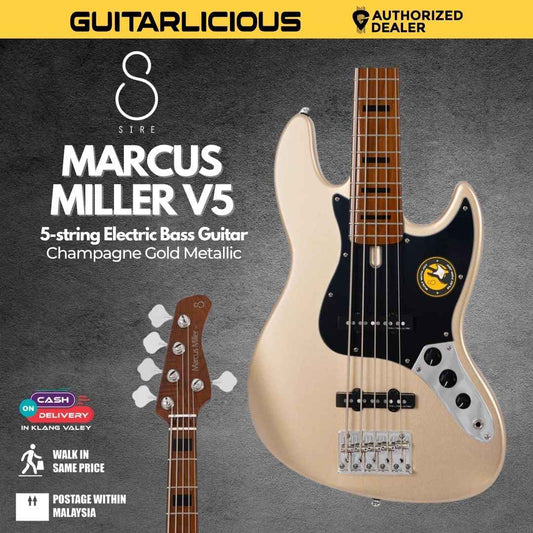 Sire Marcus Miller V5 5-String Bass Guitar - Champagne Gold Metallic