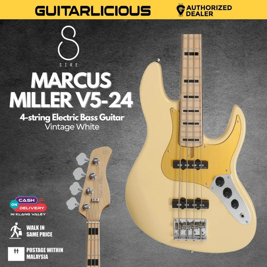 Sire Marcus Miller V5-24 4-String Bass Guitar - Vintage White