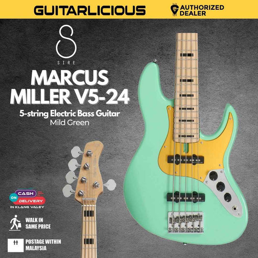 Sire Marcus Miller V5-24 5-String Bass Guitar - Mild Green
