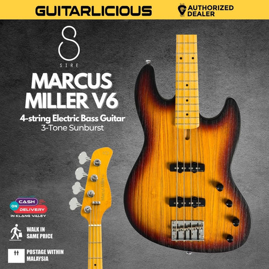 Sire Marcus Miller V6 4-string Electric Bass Guitar - 3-Tone Sunburst
