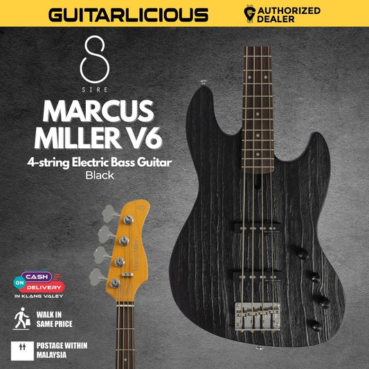 Sire Marcus Miller V6 4-string Electric Bass Guitar - Black