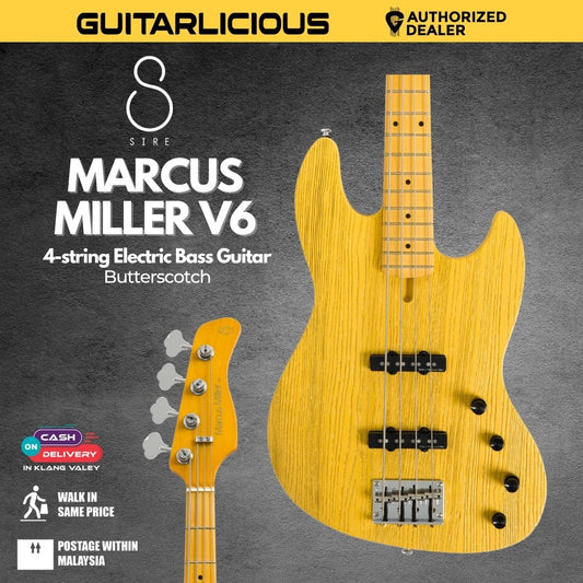 Sire Marcus Miller V6 4-string Electric Bass Guitar - Butterscotch