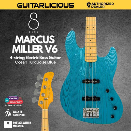 Sire Marcus Miller V6 4-string Electric Bass Guitar - Ocean Turquoise Blue