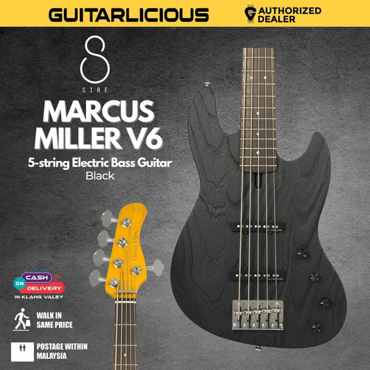 Sire Marcus Miller V6 5-string Electric Bass Guitar - Black