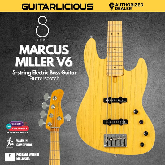 Sire Marcus Miller V6 5-string Electric Bass Guitar - Butterscotch