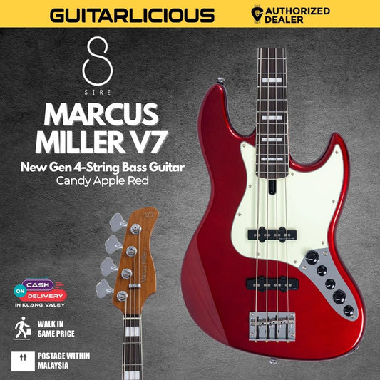 Sire Marcus Miller V7 New Gen 4 String Electric Bass Guitar - Candy Apple Red