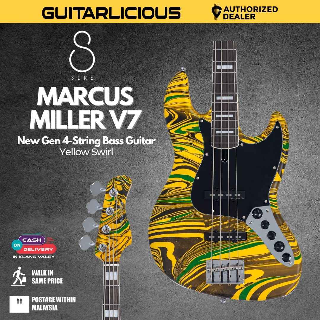 Sire Marcus Miller V7 New Gen 4 String Electric Bass Guitar -  Yellow Swirl