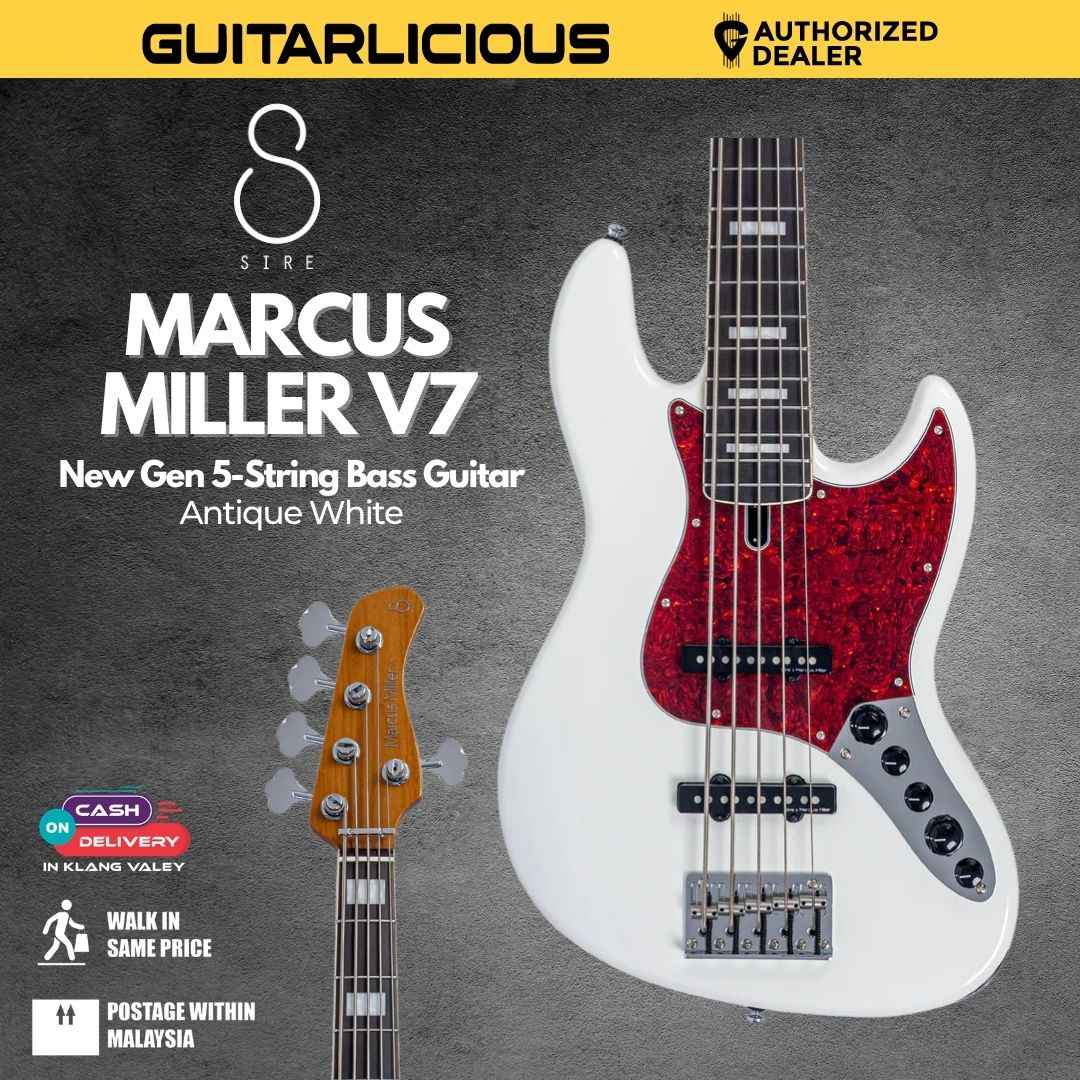 Sire Marcus Miller V7 New Gen 5 String Electric Bass Guitar - Antique White