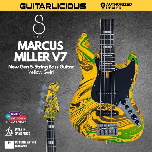 Sire Marcus Miller V7 New Gen 5 String Electric Bass Guitar - Yellow Swirl