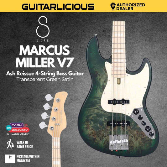 Sire Marcus Miller V7 Ash Reissue 4-String Bass Guitar - Transparent Green Satin
