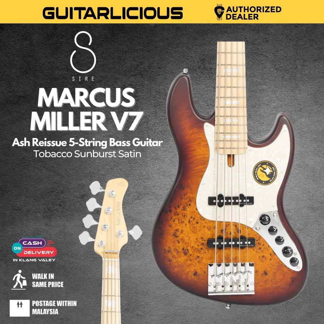 Sire Marcus Miller V7 Ash Reissue 5-String Bass Guitar - Tobacco Sunburst Satin