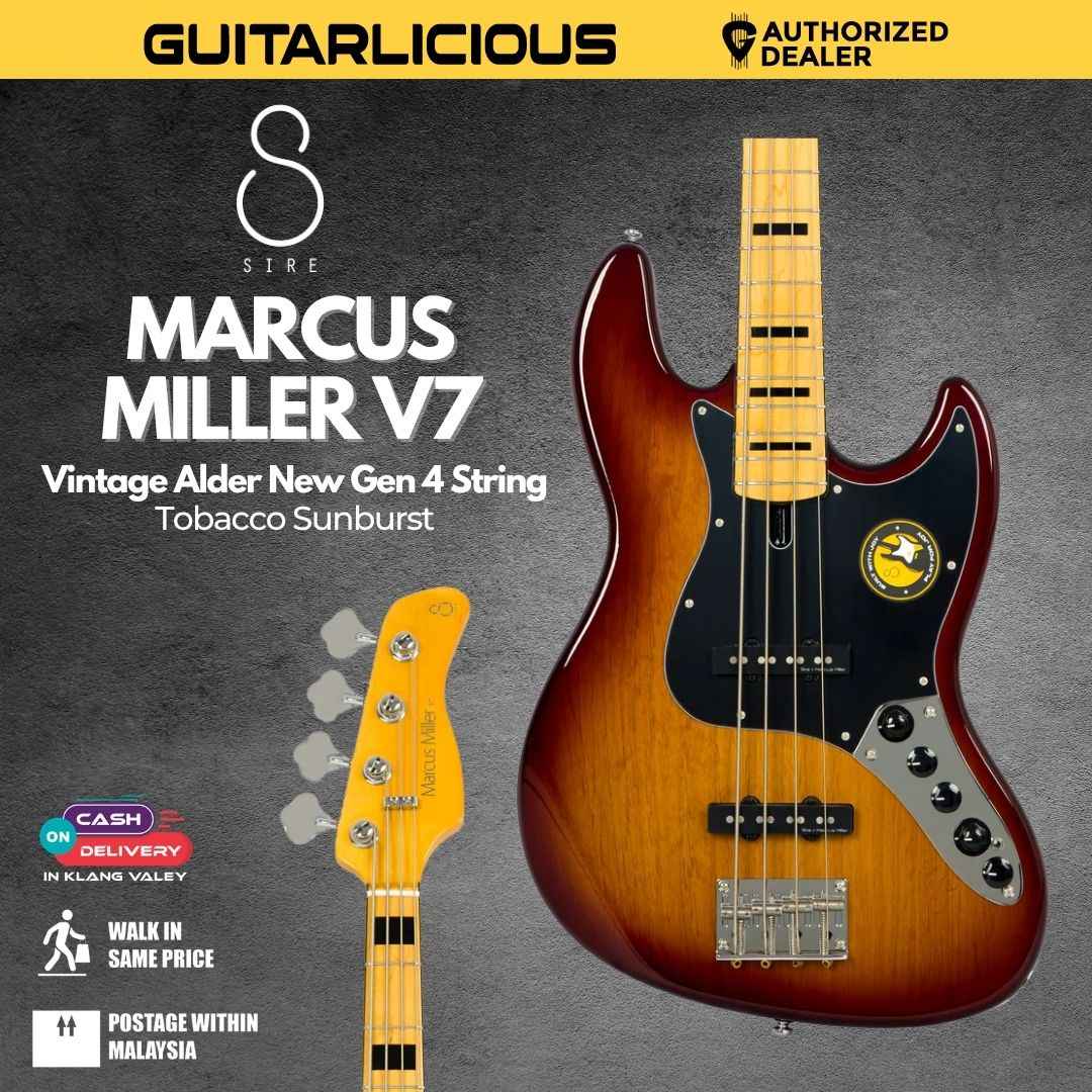 Sire Marcus Miller V7 Vintage Alder New Gen 4 String Electric Bass Guitar - Tobacco Sunburst