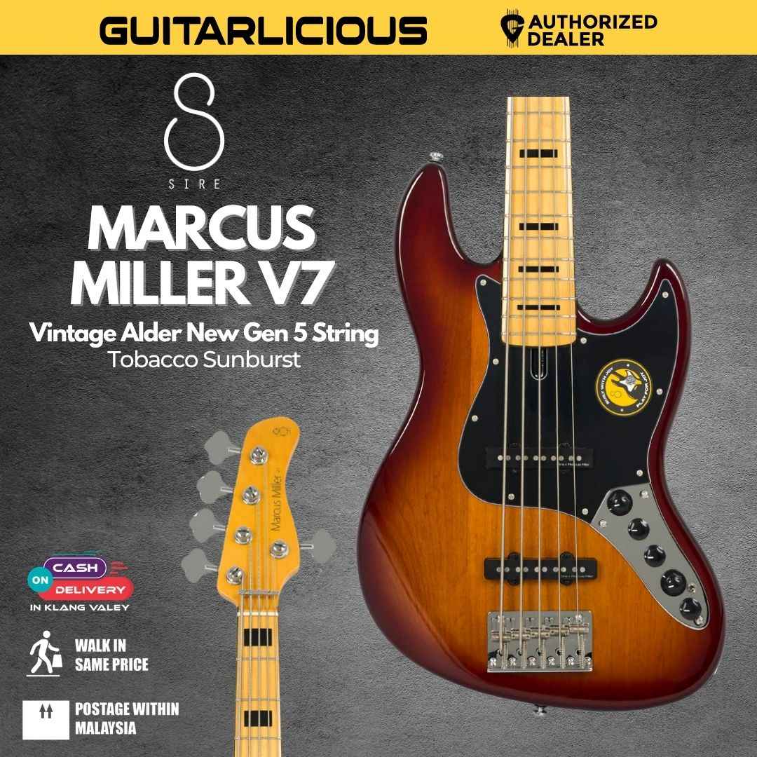 Sire Marcus Miller V7 Vintage Alder New Gen 5 String Electric Bass Guitar - Tobacco Sunburst
