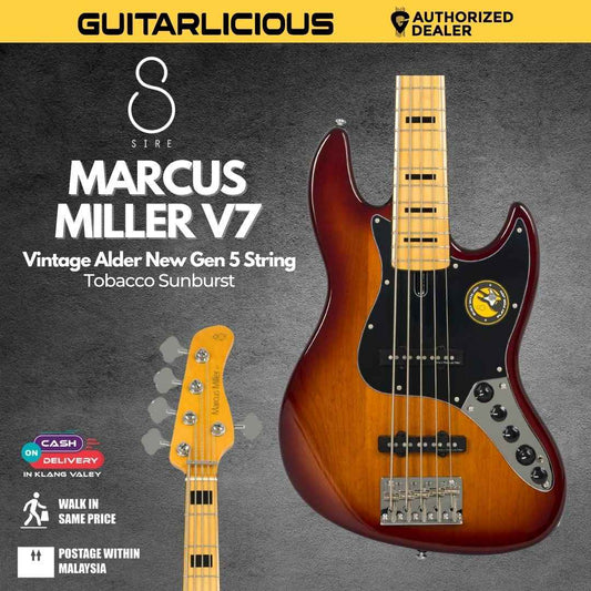 Sire Marcus Miller V7 Vintage Alder New Gen 5 String Electric Bass Guitar - Tobacco Sunburst