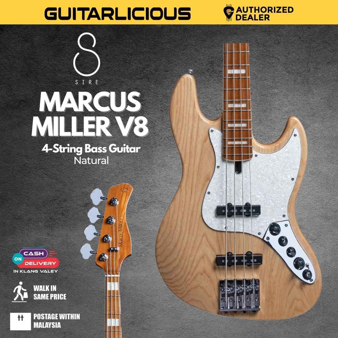 Sire Marcus Miller V8 4-String Bass Guitar - Natural