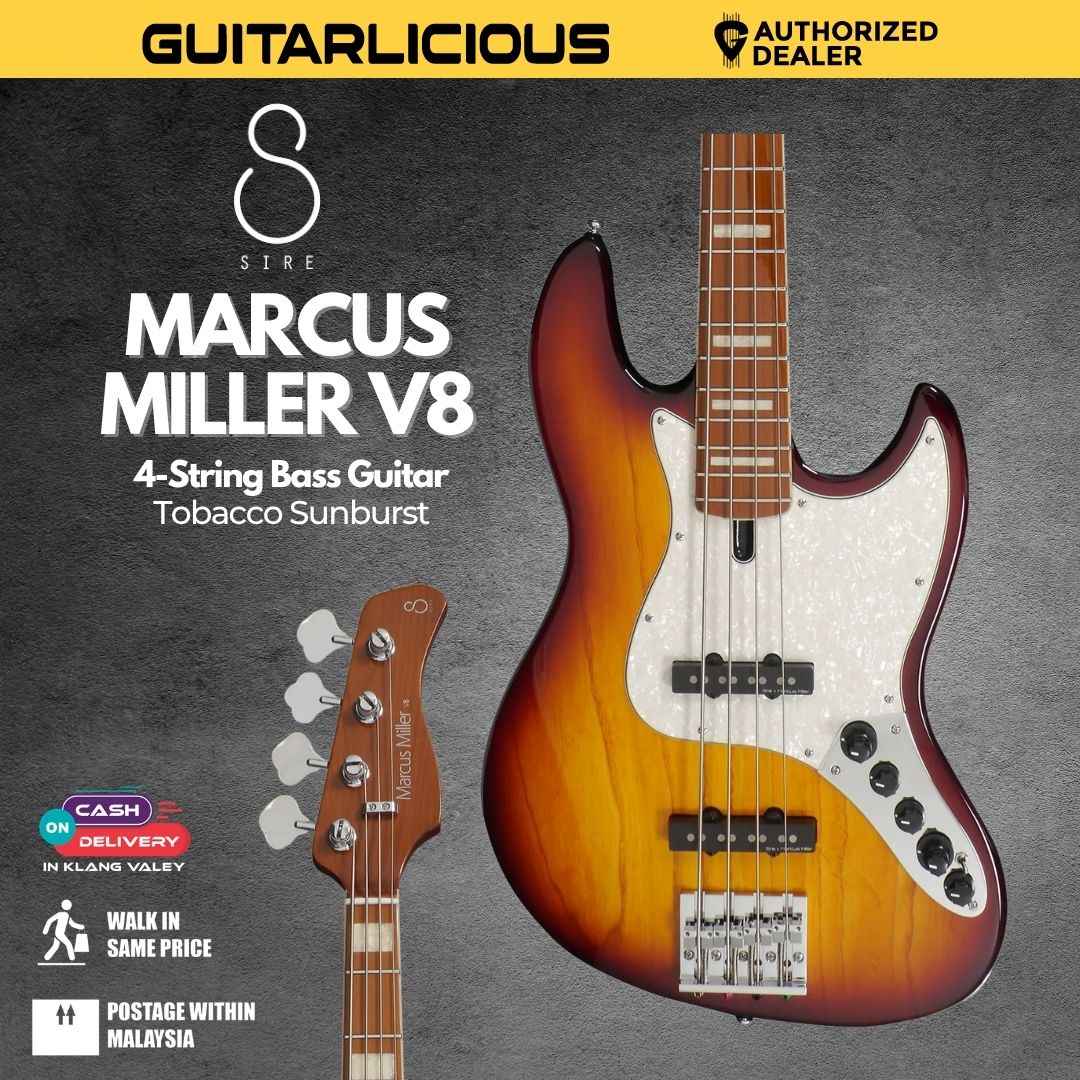 Sire Marcus Miller V8 4-String Bass Guitar - Tobacco Sunburst
