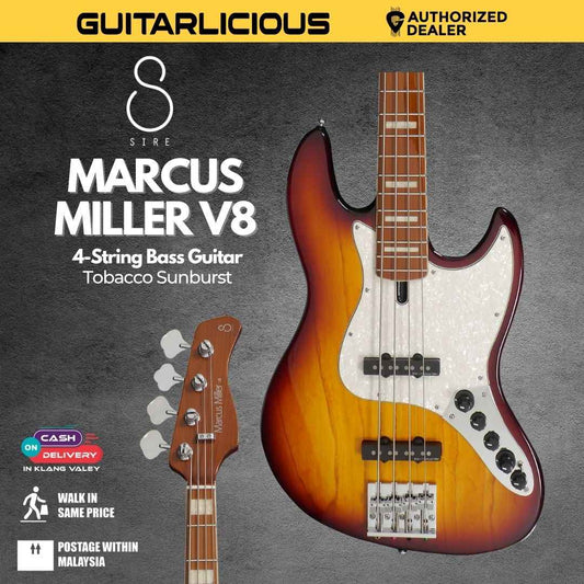 Sire Marcus Miller V8 4-String Bass Guitar - Tobacco Sunburst