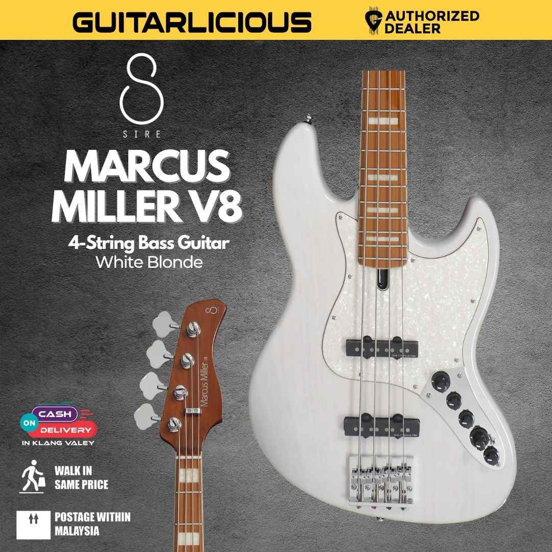 Sire Marcus Miller V8 4-String Bass Guitar - White Blonde