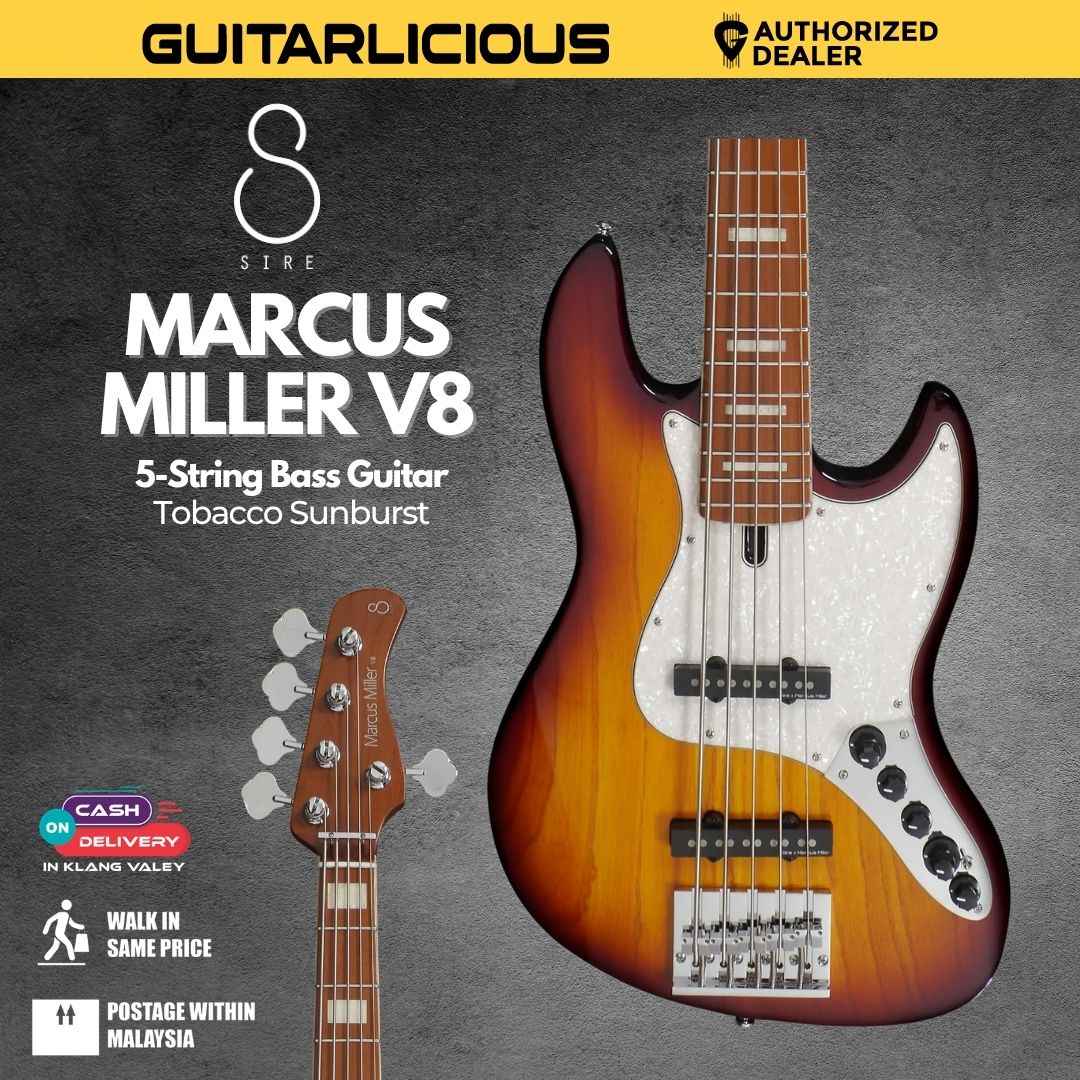 Sire Marcus Miller V8 5-String Bass Guitar - Tobacco Sunburst