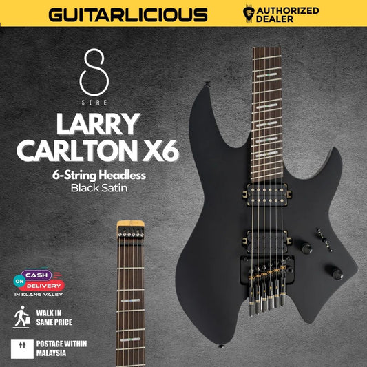 Sire Larry Carlton X6 6-String Headless Electric Guitar - Transparent Black