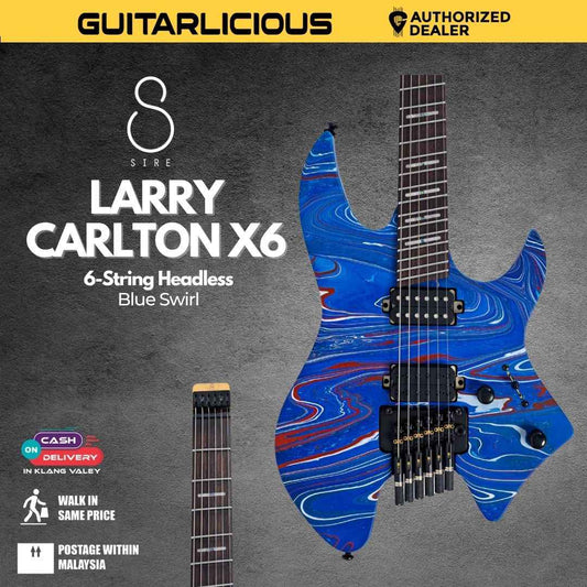 Sire Larry Carlton X6 6-String Headless Electric Guitar -Blue Swirl
