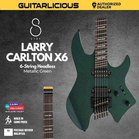 Sire Larry Carlton X6 6-String Headless Electric Guitar - Metallic Green