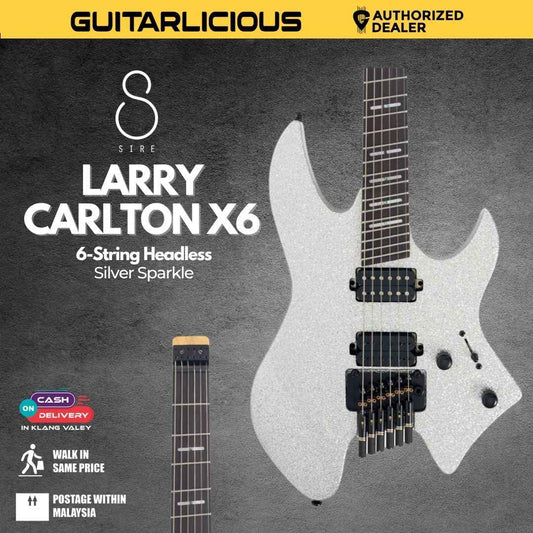 Sire Larry Carlton X6 6-String Headless Electric Guitar - Silver Sparkle