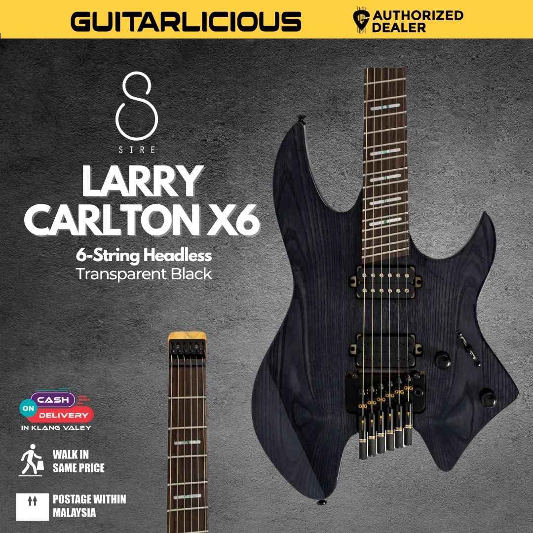 Sire Larry Carlton X6 6-String Headless Electric Guitar - Transparent Black