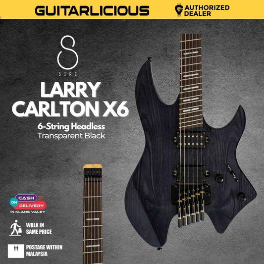 Sire Larry Carlton X6 6-String Headless Electric Guitar - Transparent Black