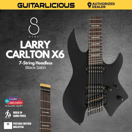 Sire Larry Carlton X6 7-String Headless Electric Guitar - Black Satin