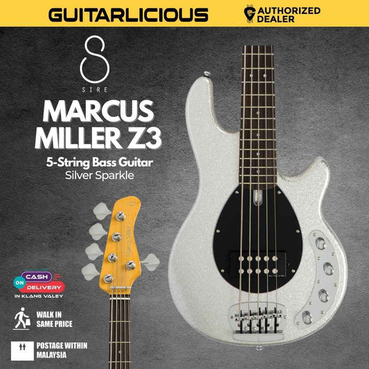 Sire Marcus Miller Z3 5-String Bass Guitar - Silver Sparkle