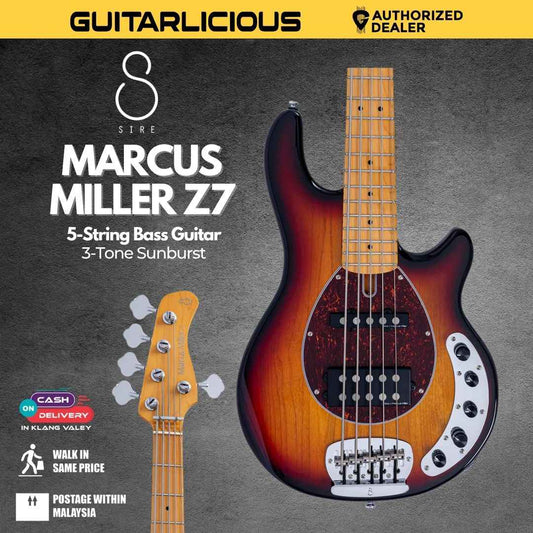 Sire Marcus Miller Z7 5-String Bass Guitar - 3-Tone Sunburst