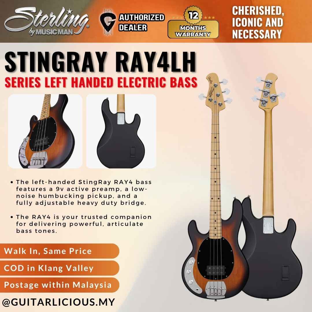 Sterling RAY4LH StingRay Ray4 Series Left Handed Electric Bass
