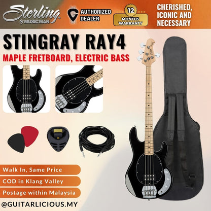 Sterling By Music Man StingRay RAY4 Electric Bass Guitar with Maple Fretboard