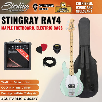 Sterling By Music Man StingRay RAY4 Electric Bass Guitar with Maple Fretboard