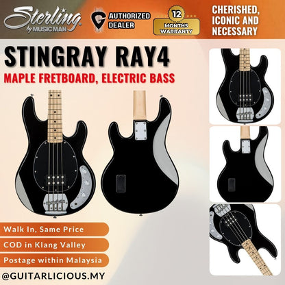 Sterling By Music Man StingRay RAY4 Electric Bass Guitar with Maple Fretboard