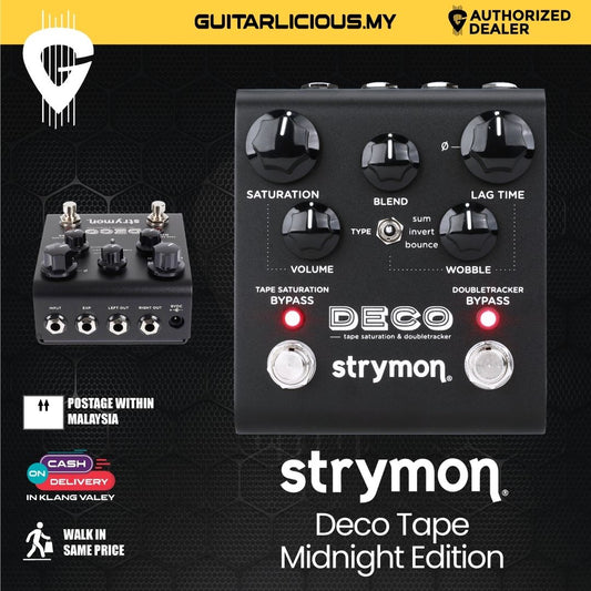 Strymon Deco Tape Saturation & Doubletracker Guitar Effects Pedal, Midnight Edition