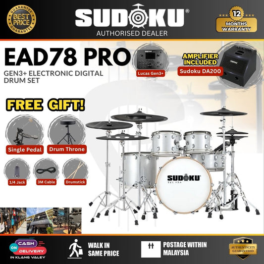Sudoku EAD78 Pro with Gen3+ Module Electronic Digital Drum Set w/Module (EAD78PRO/EAD78-PRO) - Lucas Gen3+ Module