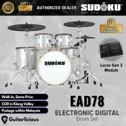 Sudoku EAD78 Electronic Digital Drum Set w/Module ( EAD-78 EAD 78 ) - Lucas Gen3 Module