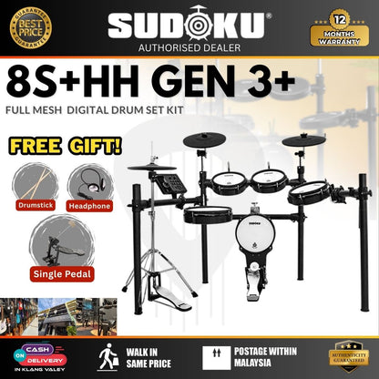 Sudoku Lucas 8S + HH Stand with Gen3+ Module Series Full Mesh Electronic Drum