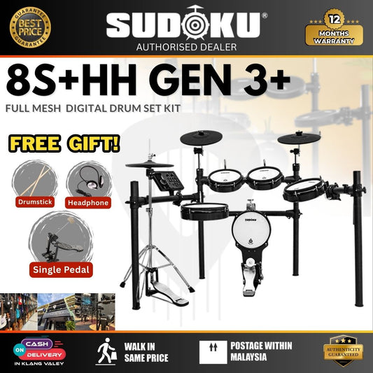 Sudoku Lucas 8S + HH Stand with Gen3+ Module Series Full Mesh Electronic Drum