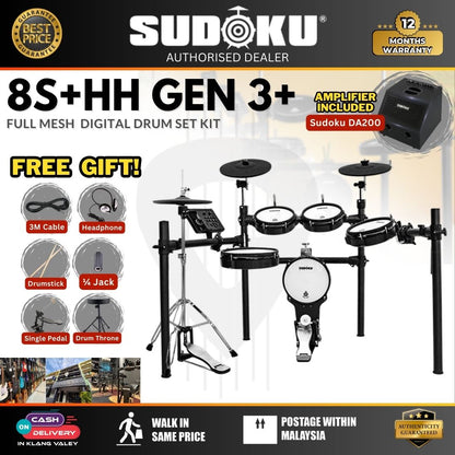 Sudoku Lucas 8S + HH Stand with Gen3+ Module Series Full Mesh Electronic Drum (2)