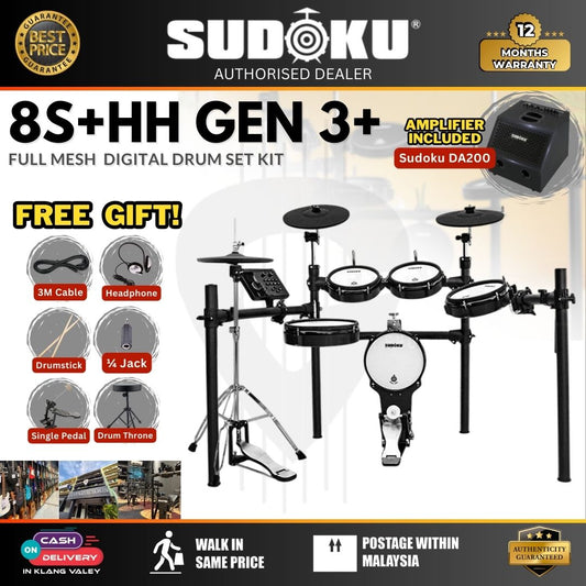 Sudoku Lucas 8S + HH Stand with Gen3+ Module Series Full Mesh Electronic Drum (2)