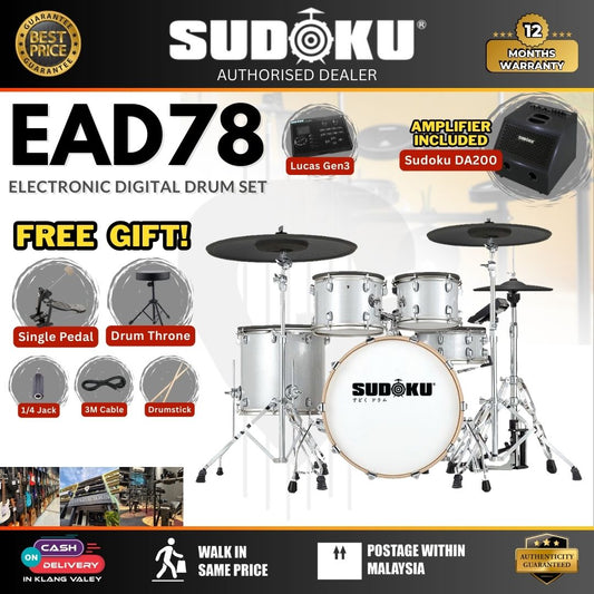 Sudoku EAD78 Electronic Digital Drum Set w/Module ( EAD-78 EAD 78 ) - Lucas Gen3 Module