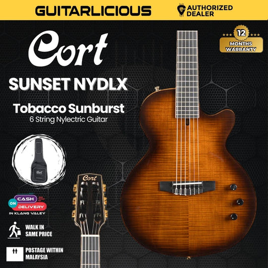 Cort Sunset Nylectric DLX Electro-Classical Guitar - Tobacco Sunburst