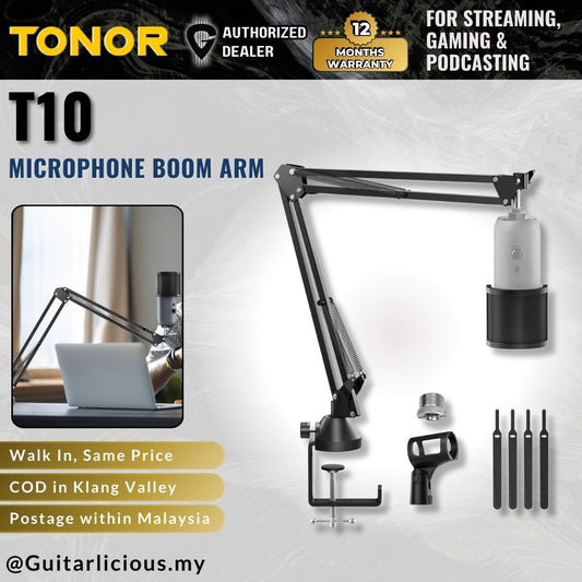 TONOR T10 Microphone Boom Arm, Adjustable Microfono Stand Mic Arm with Extra-Large Pop Filter ( T-10 / T 10 )