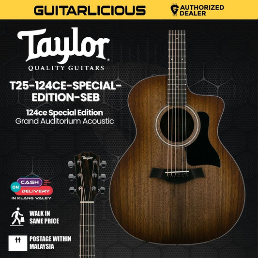 Taylor 124ce Special Edition Grand Auditorium Acoustic Guitar with/Bag, Shaded Edge Burst Top (PRE-ORDER)