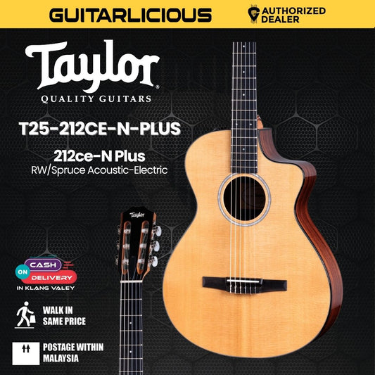Taylor 212ce-N Plus RW/Spruce Acoustic-Electric Guitar (PRE-ORDER)
