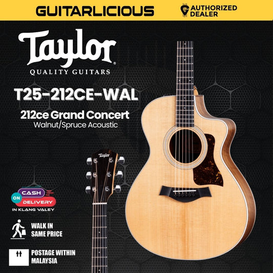 Taylor 212ce Grand Concert Walnut/Spruce Acoustic Guitar With Case (PRE-ORDER)